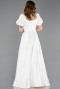 Abendkleid Lang Satin Weiß ABU6005