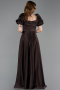 Abendkleid Lang Satin Braun ABU6005