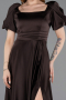 Abendkleid Lang Satin Braun ABU6005