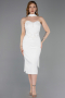 Partykleid Midi Weiß ABK2593