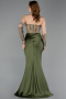 Khaki Abendkleid İm Meerjungfrau-Stil Satin Lang ABU5888