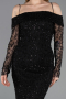 Abendkleid Lang Spitze Schwarz ABU6004