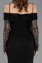 Abendkleid Lang Spitze Schwarz ABU6004