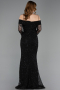 Abendkleid Lang Spitze Schwarz ABU6004