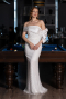 Weiß Abendkleid Schuppig Lang ABU5529
