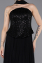 Abendkleid Lang Chiffon Schwarz ABU6011