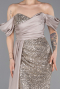 Beige Abendkleid Schuppig Lang ABU4085