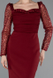 Weinrot Partykleid Midi ABK2387