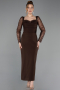 Braun Partykleid Midi ABK2387