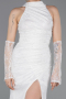 Weiß Abendkleid İm Meerjungfrau-Stil Spitze Lang ABU5598