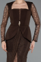 Abendkleid Lang Spitze Braun ABU6014