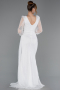 Standesamtkleid Lang Spitze Weiß ABU6016