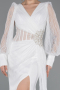 Standesamtkleid Lang Spitze Weiß ABU6016