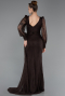 Standesamtkleid Lang Spitze Braun ABU6016