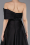 Abendkleid Lang Satin Schwarz ABU6019