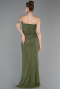 Khaki Standesamtkleid Spitze Lang ABU5736