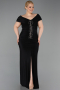 Abendkleid in Übergröße Lang Schwarz ABU5900
