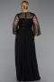 Schwarz Abendkleid İn Übergröße Chiffon Lang ABU5875