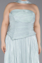 Kleider in Großen Größen Lang Chiffon Minzgrün ABU5958