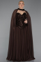 Abendkleid in Übergröße Lang Chiffon Braun ABU5940