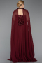 Abendkleid in Übergröße Lang Chiffon Weinrot ABU5940