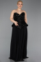 Abendkleid in Übergröße Lang Chiffon Schwarz ABU5940