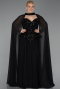 Abendkleid in Übergröße Lang Chiffon Schwarz ABU5940