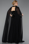 Abendkleid in Übergröße Lang Chiffon Schwarz ABU5940