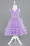 Abendkleid für Kinder Kurz Lila ABK2568