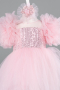 Abendkleid für Kinder Kurz Puder ABK2572