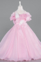 Brautkleid für Kinder Lang Satin Puder ABG182