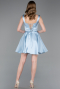 Partykleid Kurz Satin Eisblau ABK2606