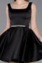 Partykleid Kurz Satin Schwarz ABK2606