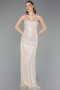 Abendkleid Lang Schuppig Beige ABU6039