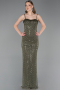 Abendkleid Lang Schuppig Khaki ABU6039