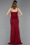 Standesamtkleid Lang Spitze Weinrot ABU6040