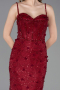 Standesamtkleid Lang Spitze Weinrot ABU6040