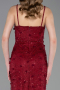Standesamtkleid Lang Spitze Weinrot ABU6040