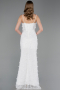 Standesamtkleid Lang Spitze Weiß ABU6040