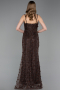 Standesamtkleid Lang Spitze Braun ABU6040