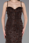 Standesamtkleid Lang Spitze Braun ABU6040