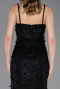 Standesamtkleid Lang Spitze Schwarz ABU6040