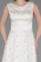 Abendkleid Midi Schuppig Weiß ABK2602