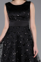 Abendkleid Midi Schuppig Schwarz ABK2602