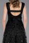 Abendkleid Midi Schuppig Schwarz ABK2602
