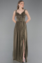 Khaki Abschlusskleid Lang ABU6045