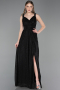 Abschlusskleid Lang Schwarz-Silber ABU6045