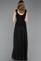 Abschlusskleid Lang Schwarz-Silber ABU6045