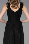 Abschlusskleid Lang Schwarz-Silber ABU6045