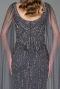 Anthrazit Abendkleid Steinbesetzt Lang ABU5751